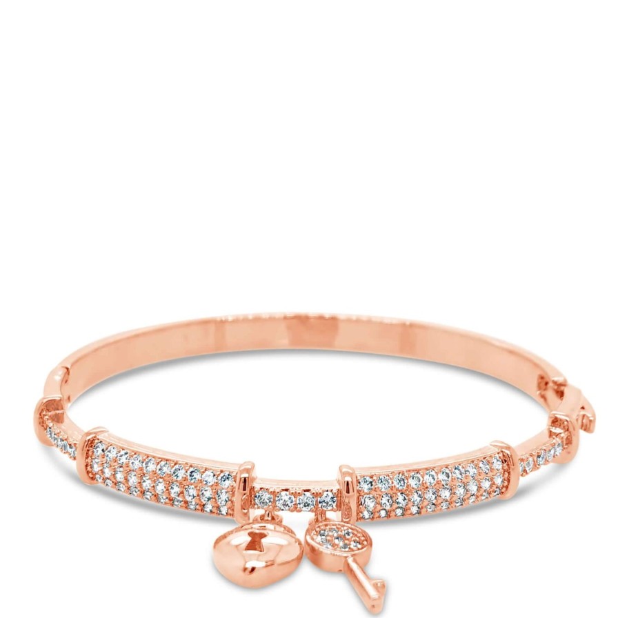 Absolute Absolute Rose Gold Key Bangle Clearance