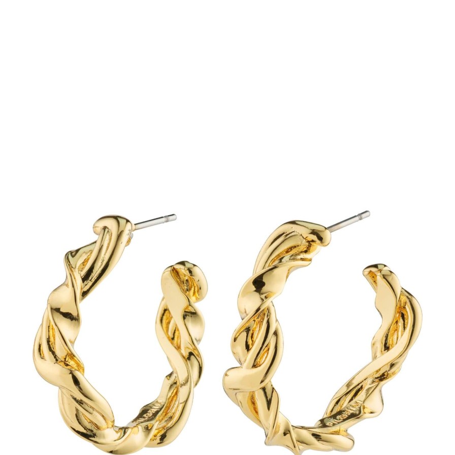 Pilgrim Pilgrim Sun Gold Twisted Hoop Earrings Clearance