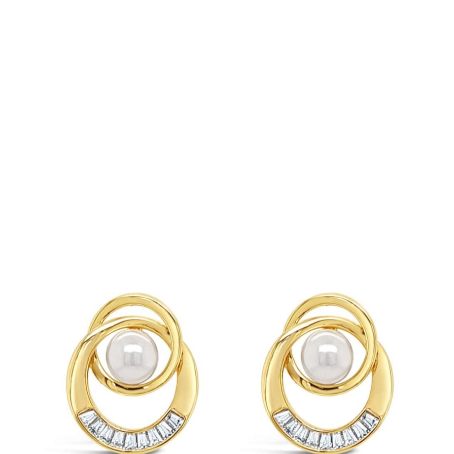 Absolute Absolute Gold & Cream Pearl Entwined Earrings Hot