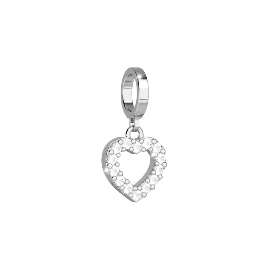 Rebecca My World Rebecca My World Silver Crystal Heart Charm Hot