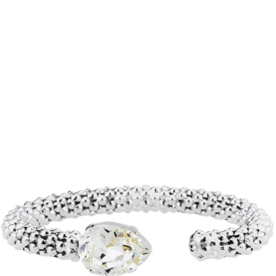 Caroline Svedbom Caroline Svedbom Silver Classic Rope Bangle - Clear Crystal Online