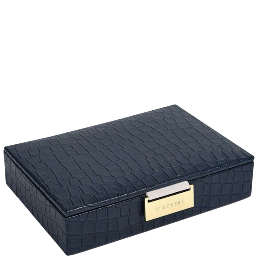 Stackers Stackers Mini Jewellery Box (Lid) - Navy Croc Hot