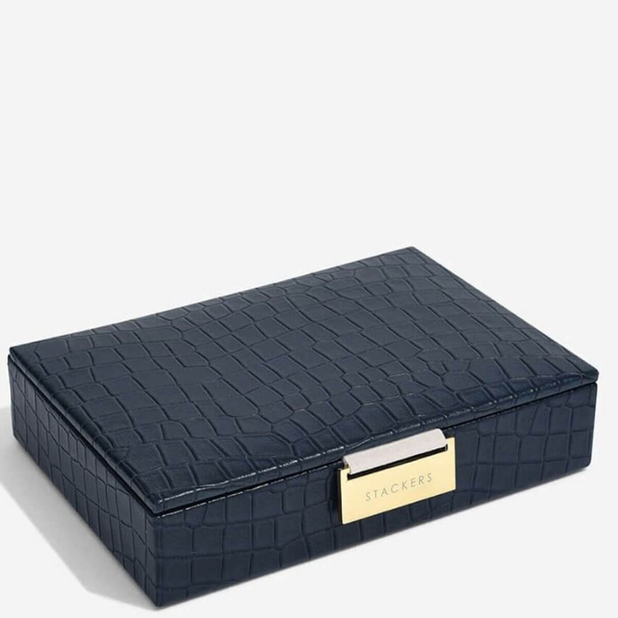 Stackers Stackers Mini Jewellery Box (Lid) - Navy Croc Hot