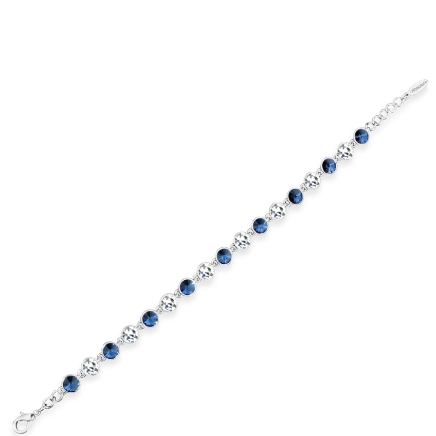 Absolute Absolute Silver & Blue Cubic Zircona Bracelet Clearance