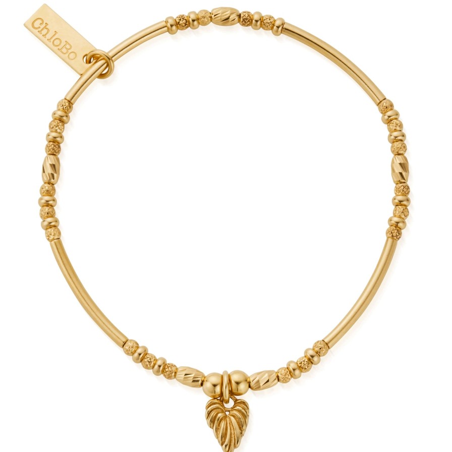 ChloBo Chlobo Leaf Heart Sparkle Bracelet - Gold Online