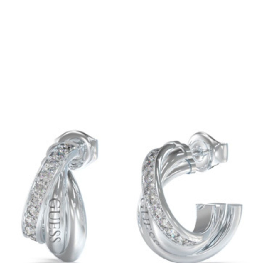 Guess Guess Perfect Links Mini Hoop Earrings - Silver Wholesale