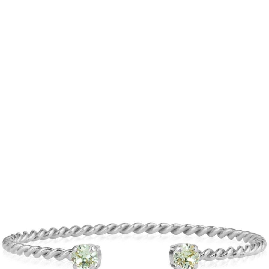 Caroline Svedbom Caroline Svedbom Silver Mini Twisted Bangle - Chrysolite Online