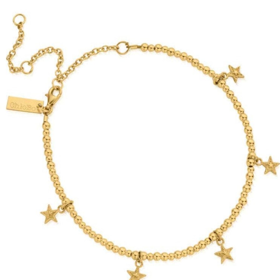 ChloBo Chlobo Multi Star Anklet - Gold Best