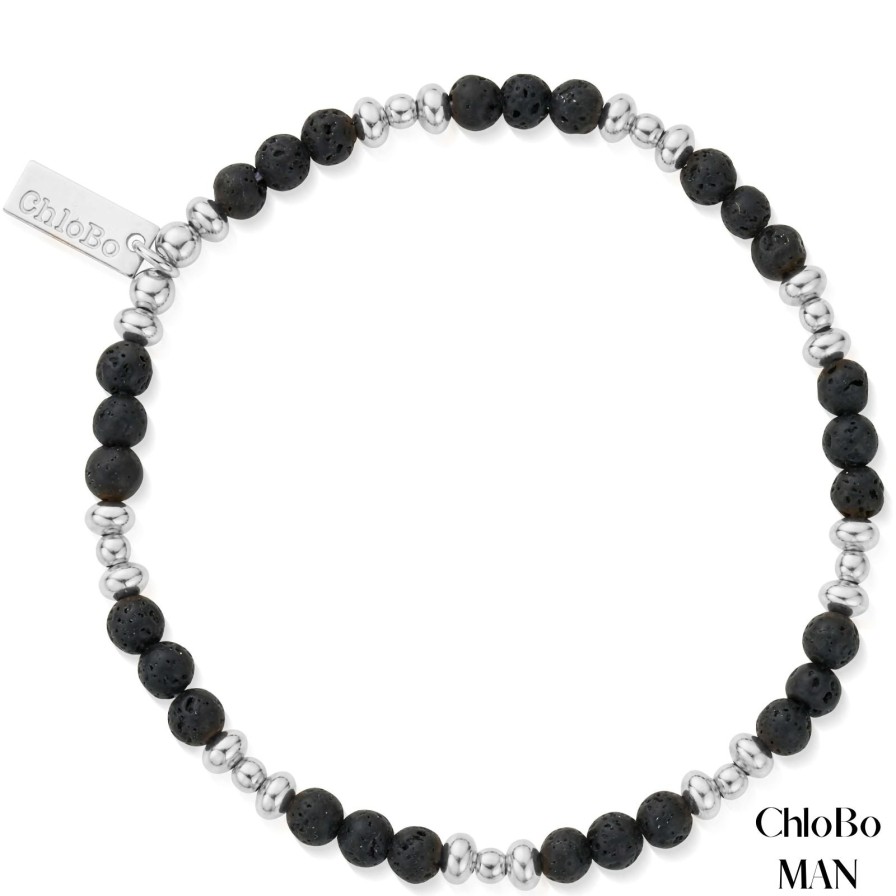 ChloBo MAN Chlobo Man - Black Lava Saucer Bracelet Wholesale