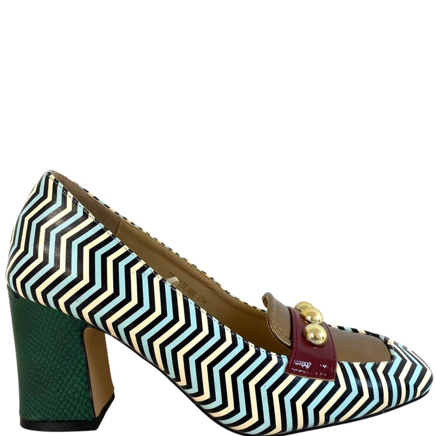 Dancing Matilda Dancing Matilda Zig Zag Block Heel Loafers Hot