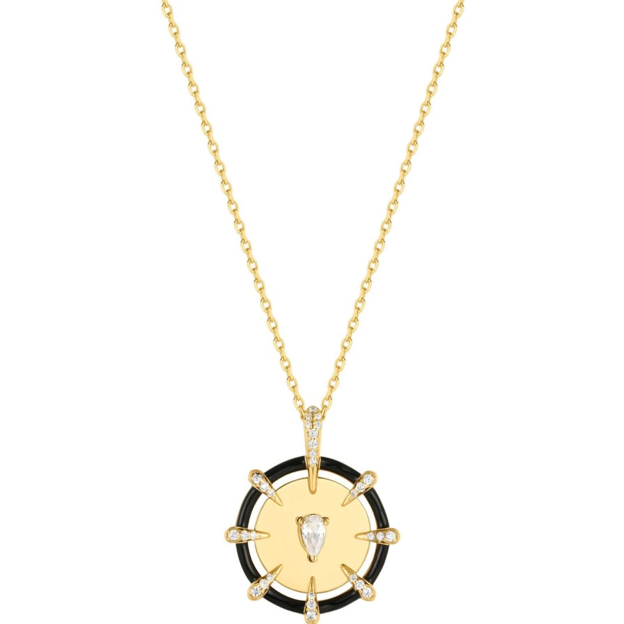 Ania Haie Ania Haie Polished Punk Gold Sparkle Point Medallion Necklace Online