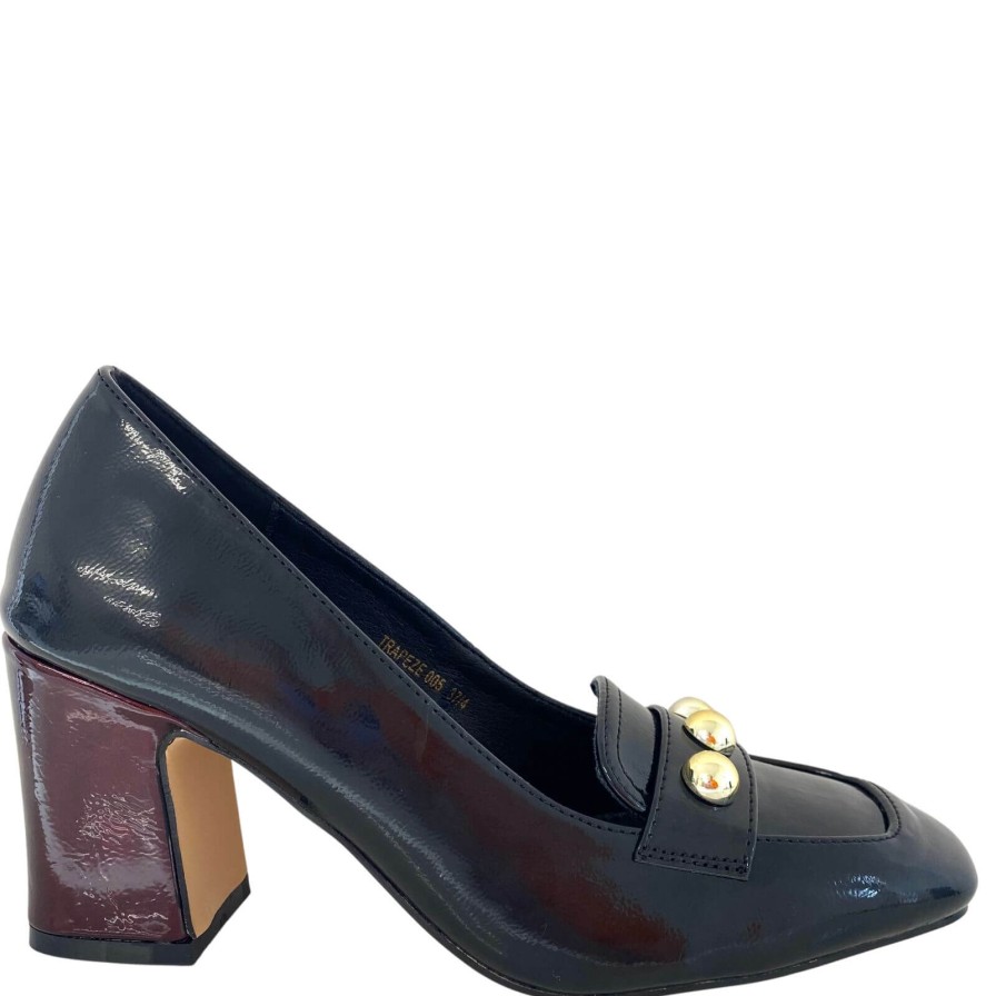 Dancing Matilda Dancing Matilda Black Block Heel Loafers New