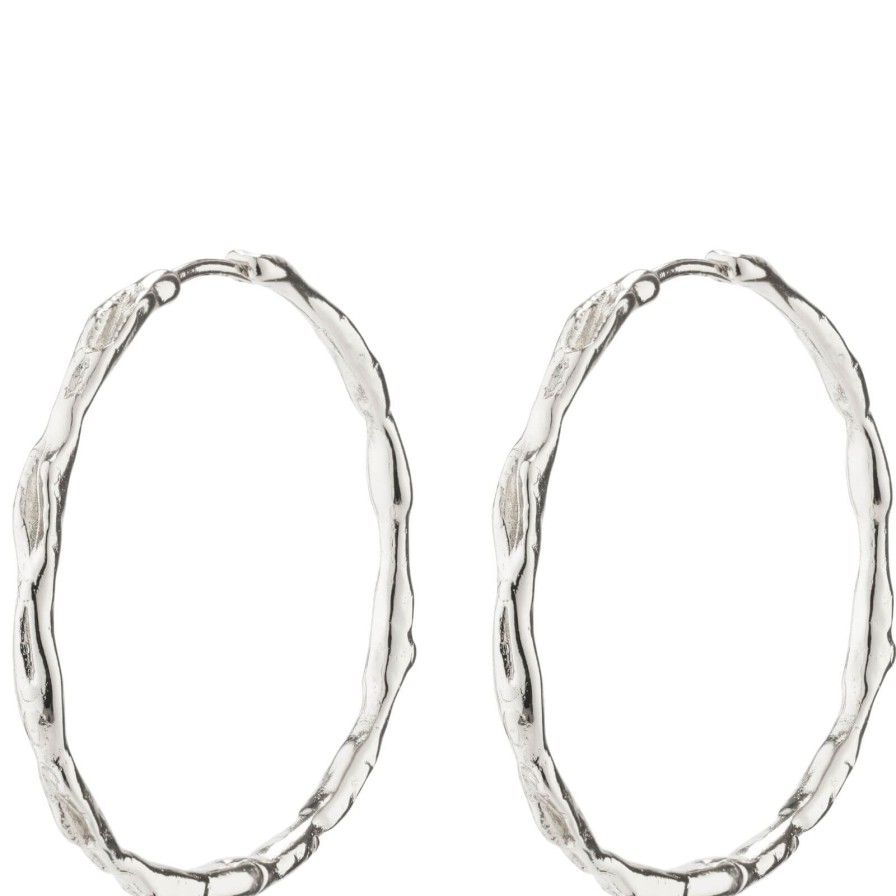 Pilgrim Pilgrim Eddy Silver Organic Maxi Hoop Earrings Hot