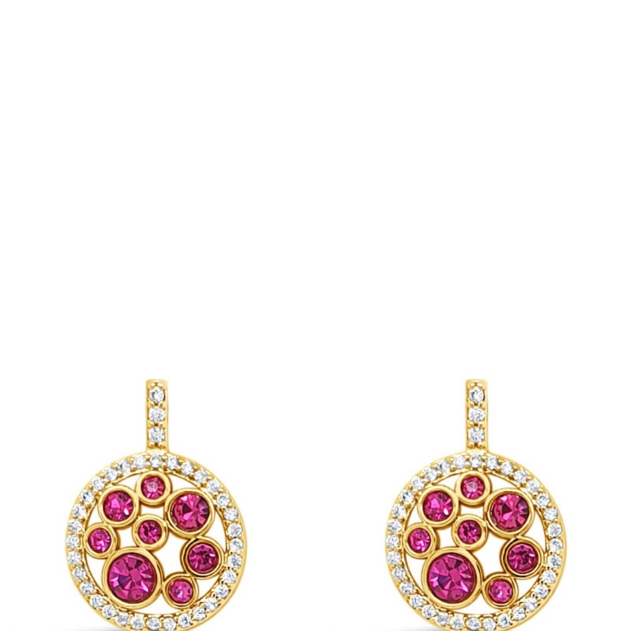 Absolute Absolute Gold & Pink Design Drop Earrings Wholesale