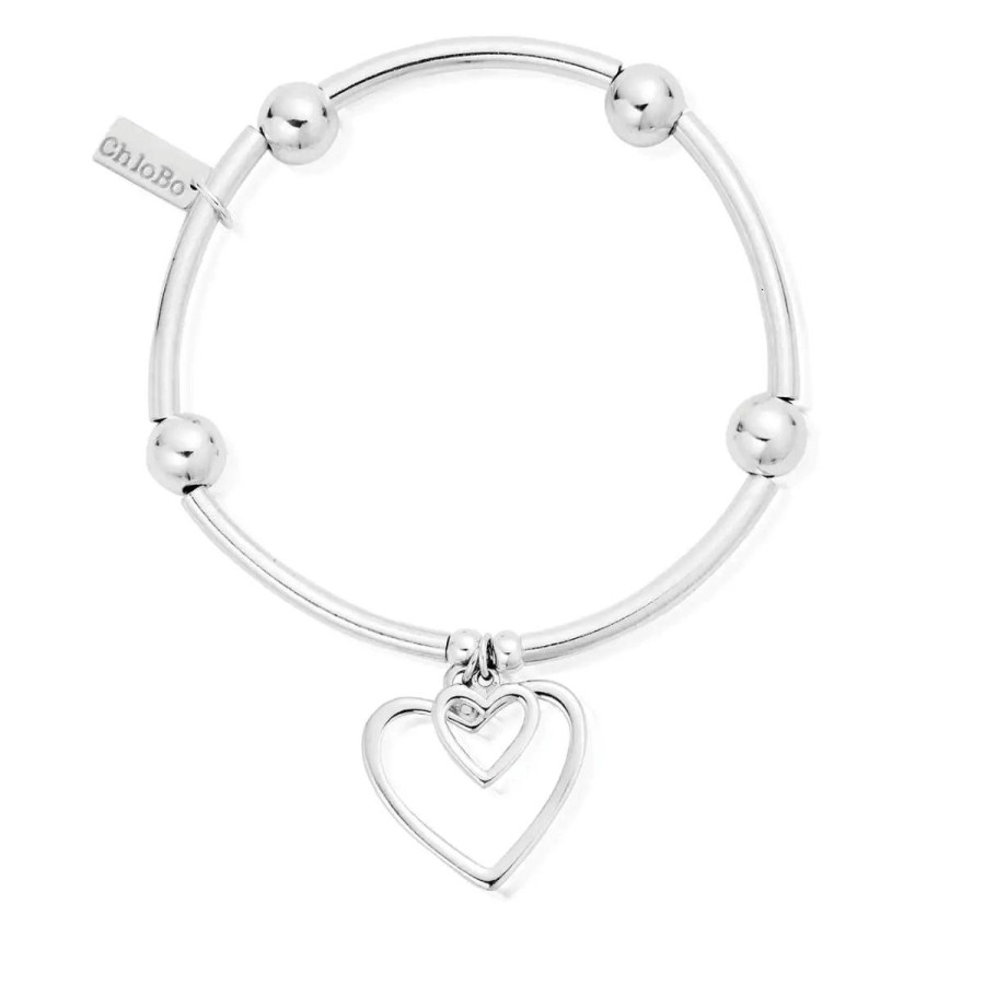 ChloBo Chlobo Noodle Ball Double Heart Bracelet Wholesale