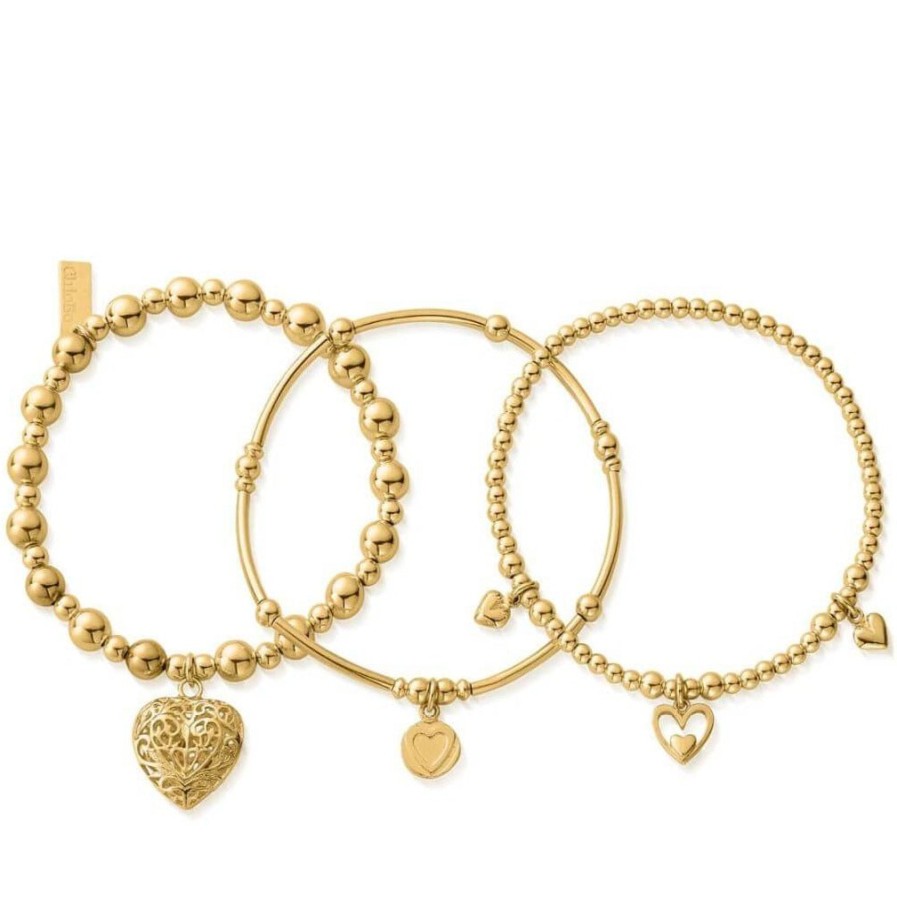 ChloBo Chlobo Compassion Bracelet Set - Gold Online