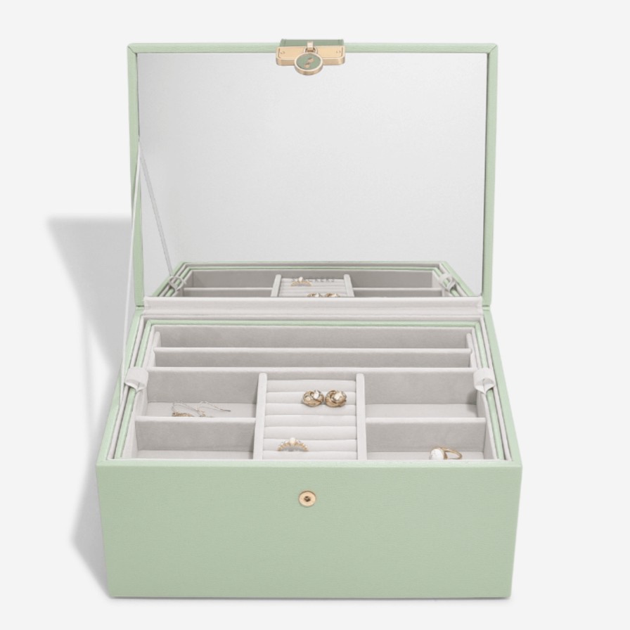 Stackers Stackers Luxury Classic 2 Tone Jewellery Box - Sage Green Hot