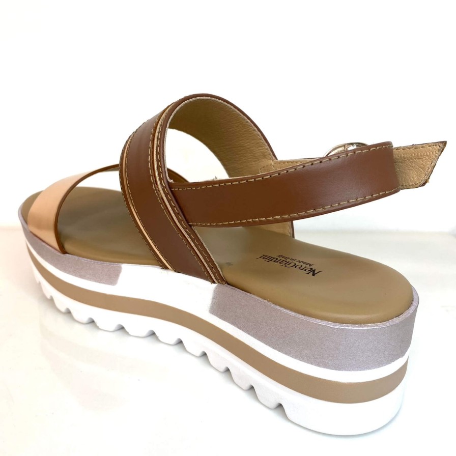 Nero Giardini Nerogiardini Tan & Gold Platform Sandals Online