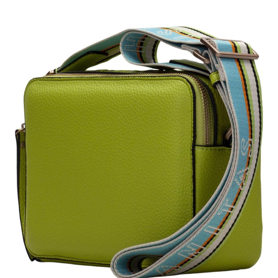 Hispanitas Hispanitas Lime Green Leather Branded Crossbody Strap Bag Clearance