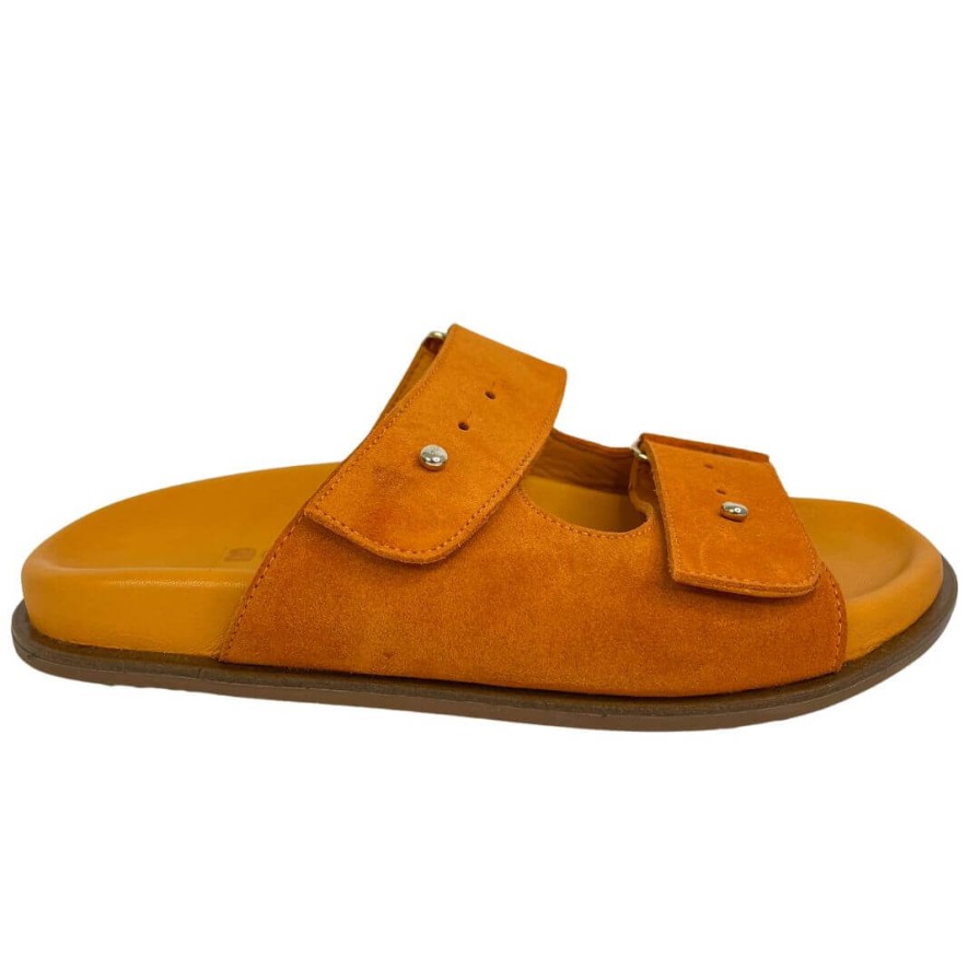 Adesso Adesso Isra Slip On Flat Mules - Orange Wholesale