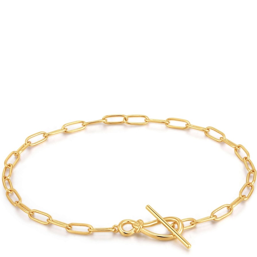 Ania Haie Ania Haie Forget Me Knot T Bar Gold Bracelet New