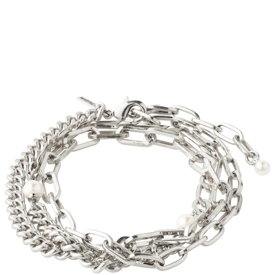 Pilgrim Pilgrim Enchantment Freshwater Pearl & Chunky Chain Bracelet - Silver Clearance