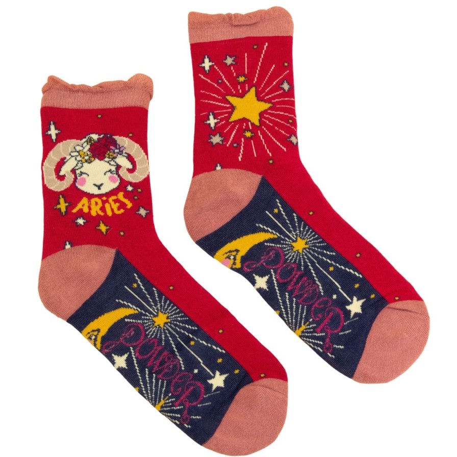 Powder Powder Aries Zodiac Ankle Socks New