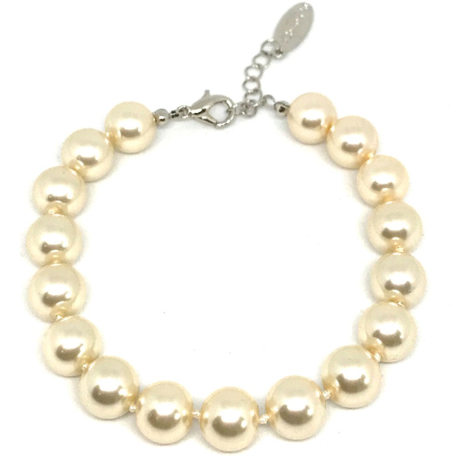 Absolute Absolute Pearl Bracelet Cream - Silver Wholesale