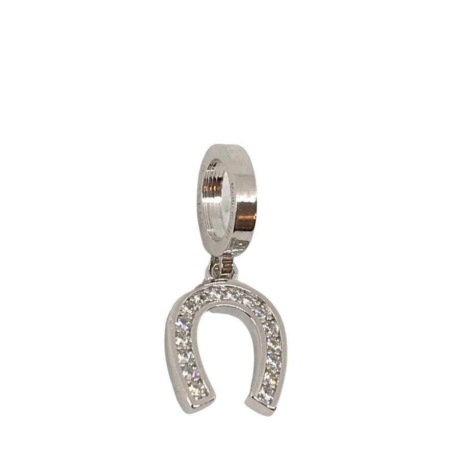 Rebecca My World Rebecca Silver Sparkle Horseshoe Charm Wholesale