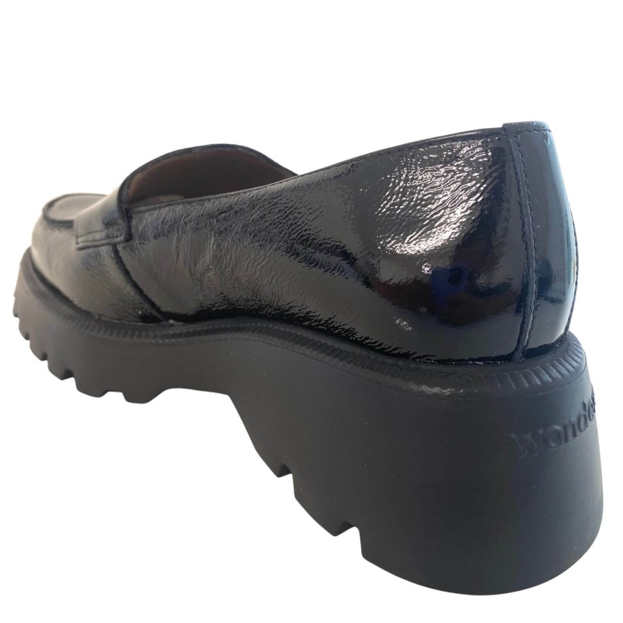 Wonders Wonders Black Patent Leather Chunky Loafers Online