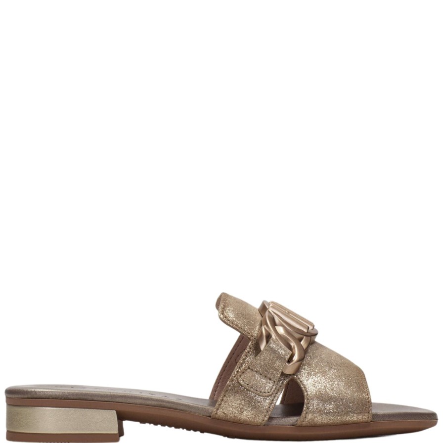 Hispanitas Hispanitas Bronze Gold Leather Flat Mules Online