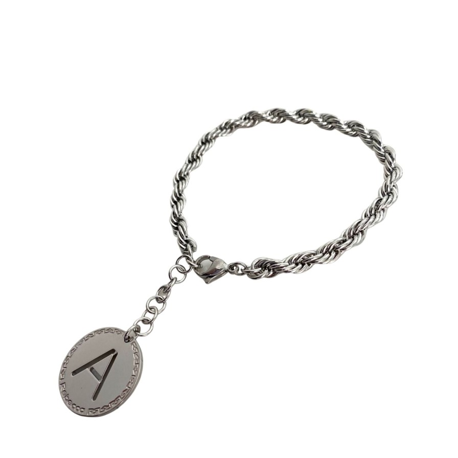 Rebecca My World Rebecca My World Silver Initial & Twist Chain Bracelet New