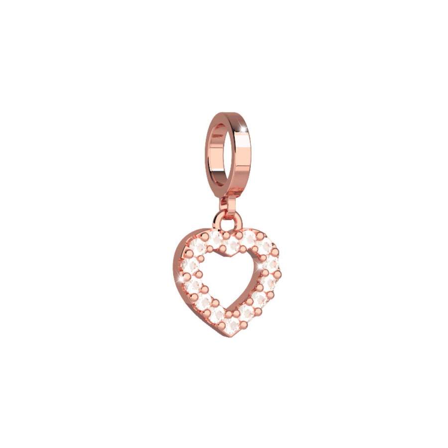 Rebecca My World Rebecca My World Rose Gold Crystal Heart Charm Online