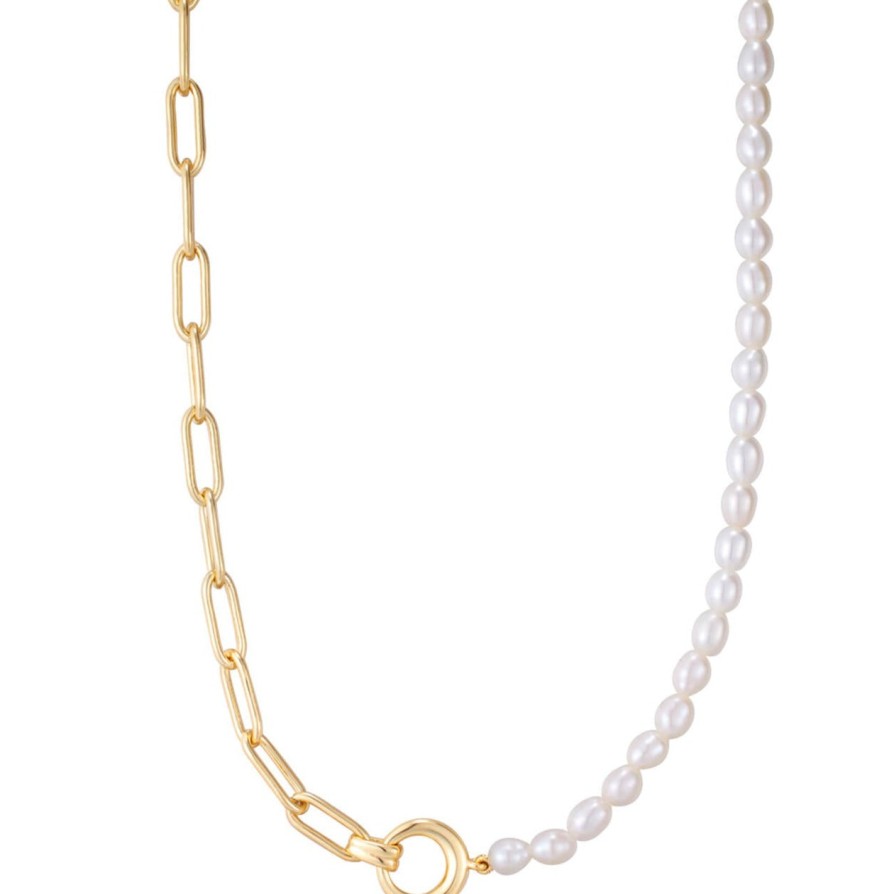 Ania Haie Ania Haie Pearl Chunky Link Gold Necklace Wholesale