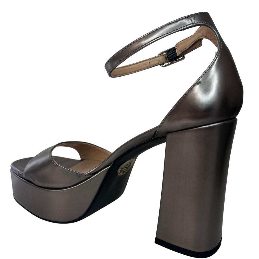 Unisa Unisa Upton Grey Pewter Block Heel Platform Sandals Clearance