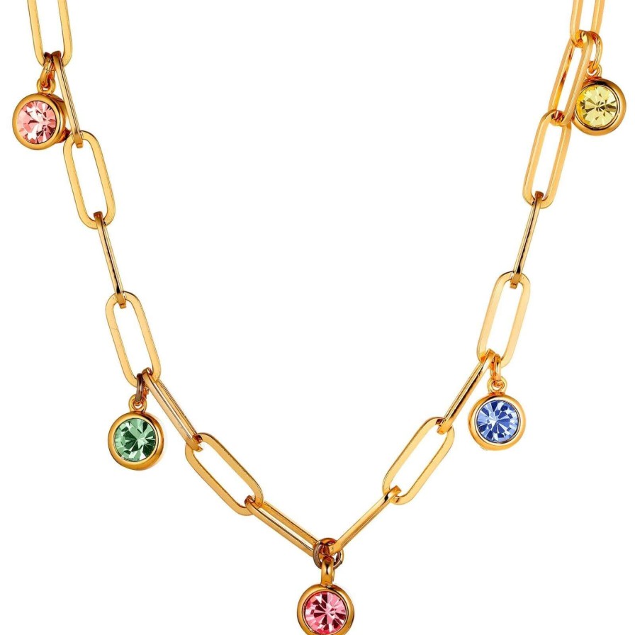 Dyrberg Kern Dyrberg Kern Leona Gold Chain Necklace - Pastel Multi Best