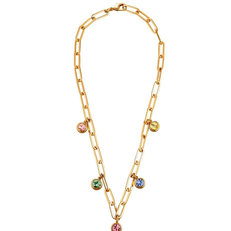 Dyrberg Kern Dyrberg Kern Leona Gold Chain Necklace - Pastel Multi Best