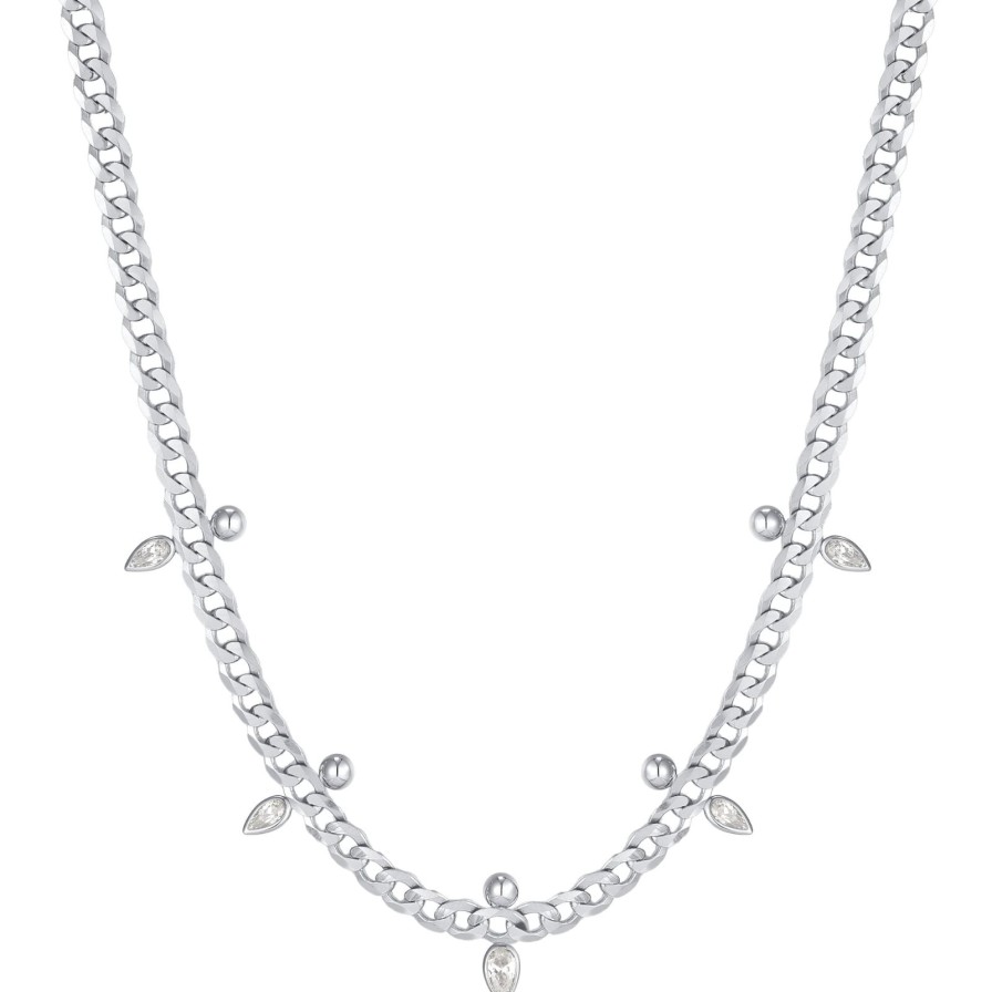 Ania Haie Ania Haie Polished Punk Silver Curb Chain Sparkle Point Necklace Online