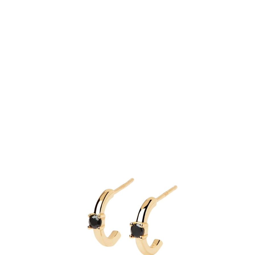 PDPAOLA Pdpaola Gold & Black Small Hoop Earrings Best