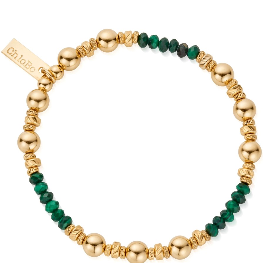 ChloBo Chlobo Sparkle Malachite Bracelet - Gold Clearance