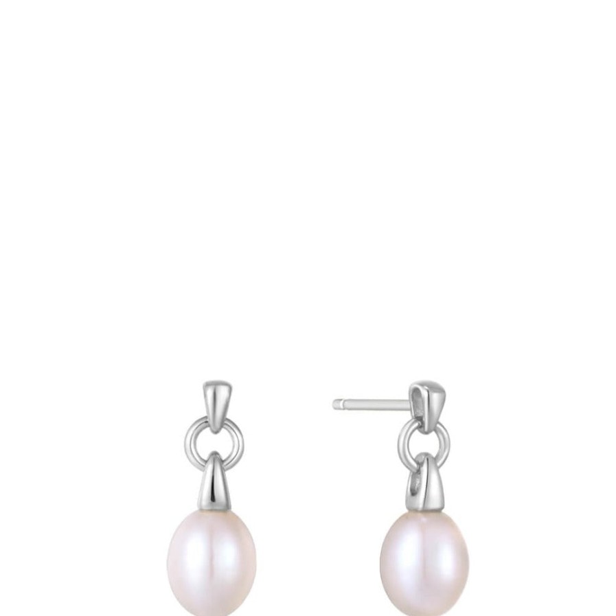 Ania Haie Ania Haie Pearl Drop Silver Stud Earrings New