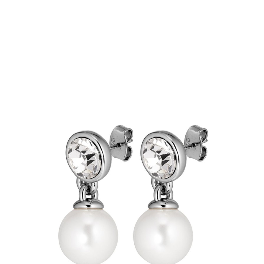 Dyrberg Kern Dyrberg Kern Nette Silver Drop Earrings - Pearl Clearance