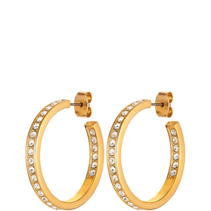 Dyrberg Kern Dyrberg Kern Justina Gold Hoop Earrings - Clear Clearance