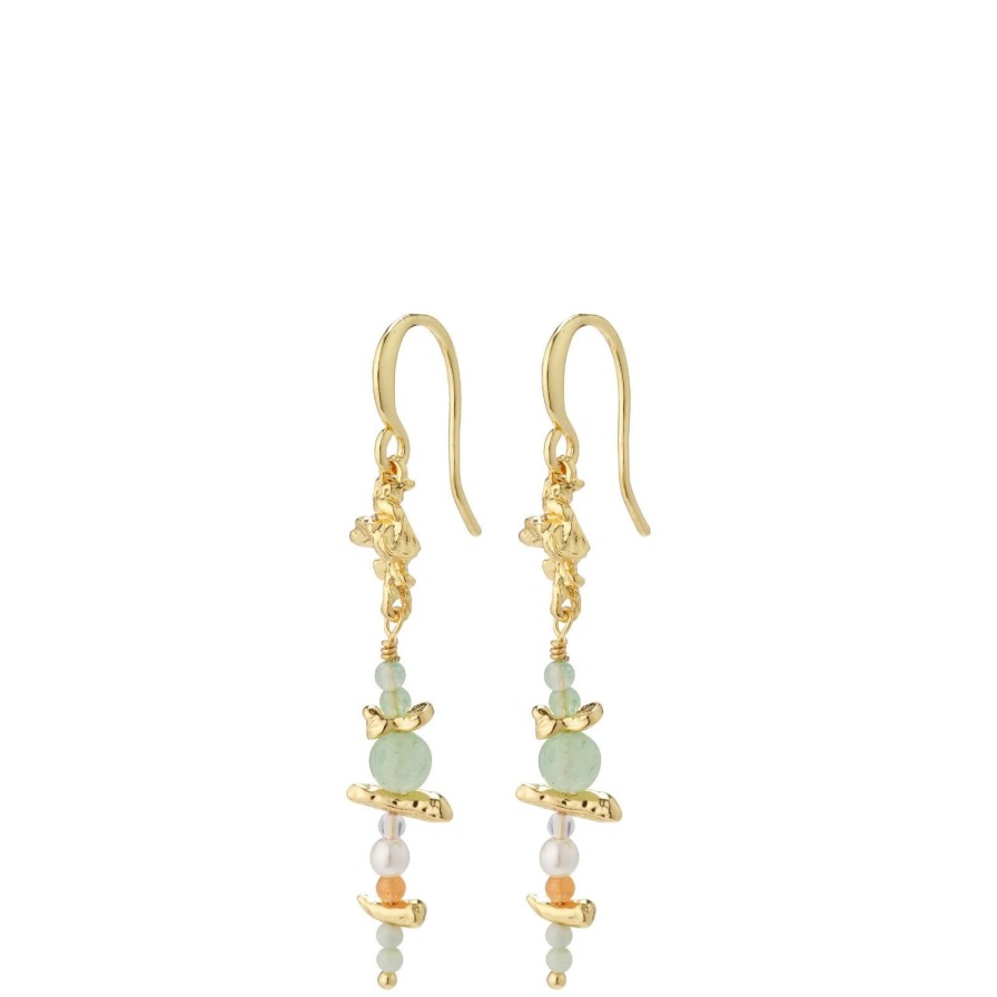 Pilgrim Pilgrim Cloud Gold Semi Precious Drop Earrings Clearance