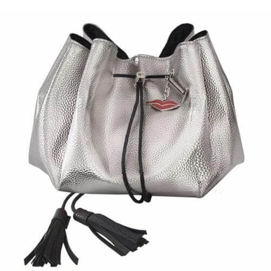 Donna May London Donna May Vegan Drawstring Bag - Silver Best