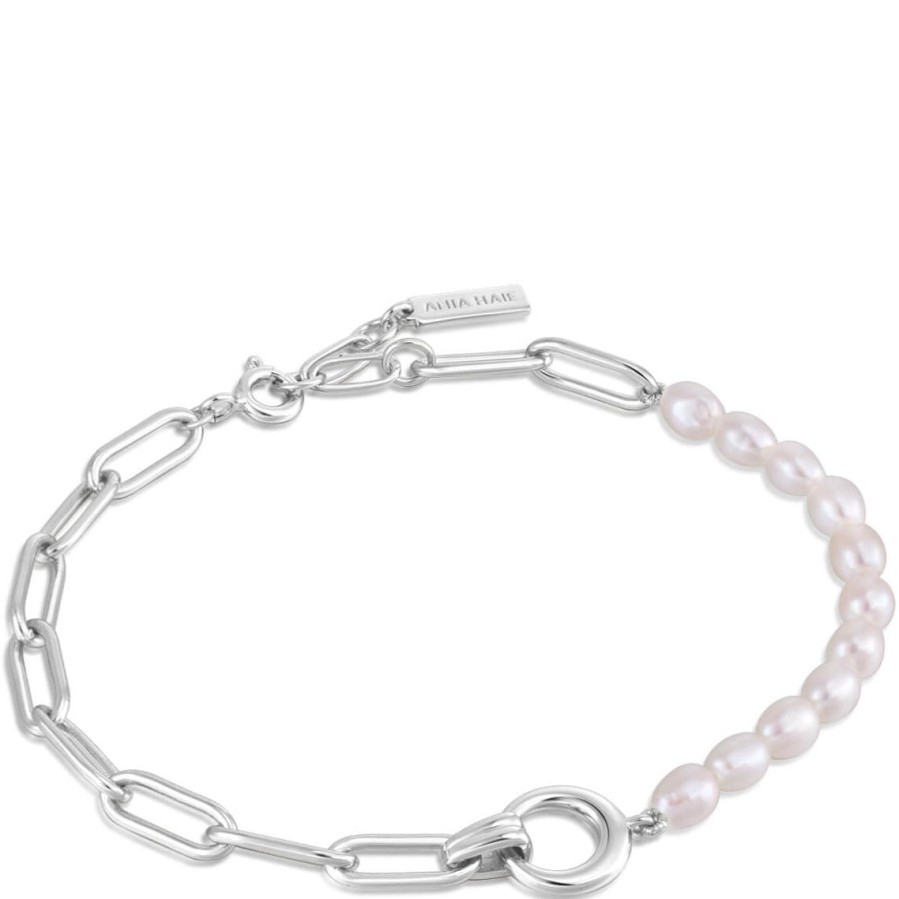 Ania Haie Ania Haie Pearl Chunky Link Silver Bracelet Wholesale