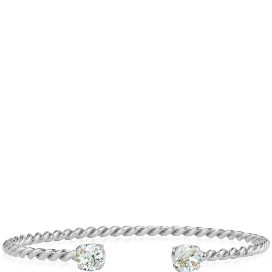 Caroline Svedbom Caroline Svedbom Silver Mini Twisted Bangle - Light Azore Clearance