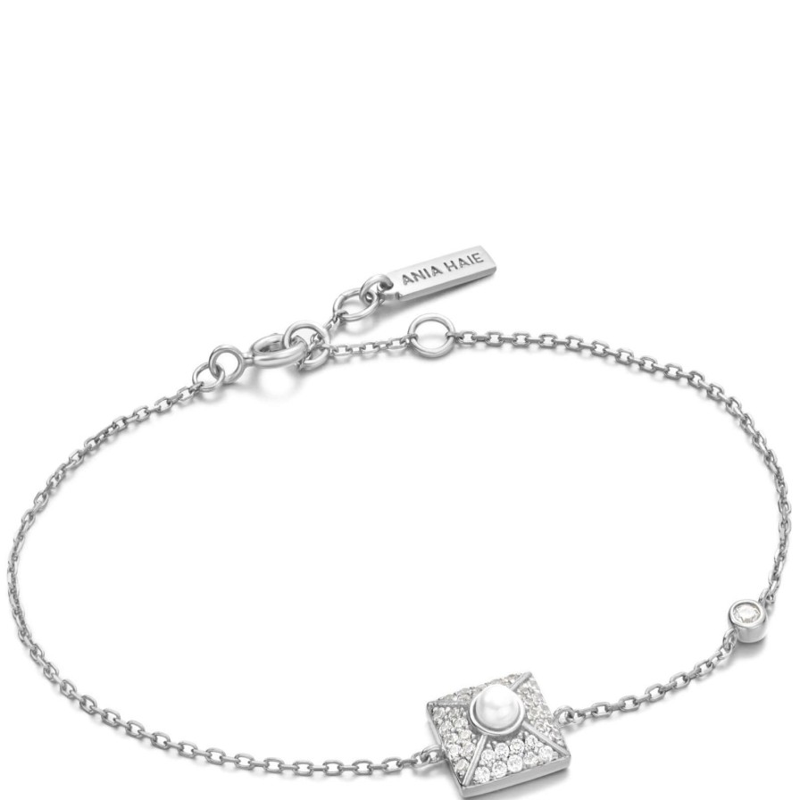 Ania Haie Ania Haie Modern Muse Silver Pearl Pave Bracelet Hot