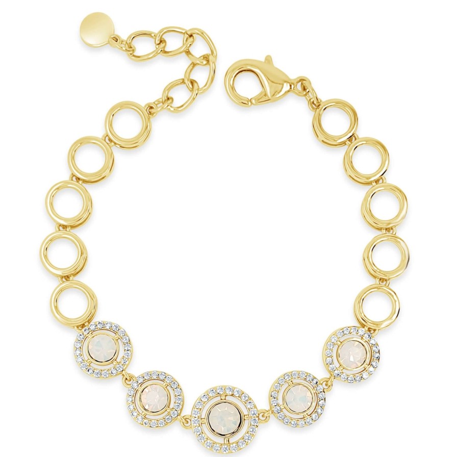 Absolute Absolute Opal Halo Design Gold Circles Bracelet Hot