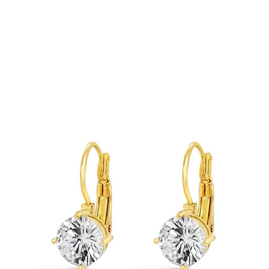 Absolute Absolute Classic Gold & Solitaire French Hook Earrings - Small Wholesale